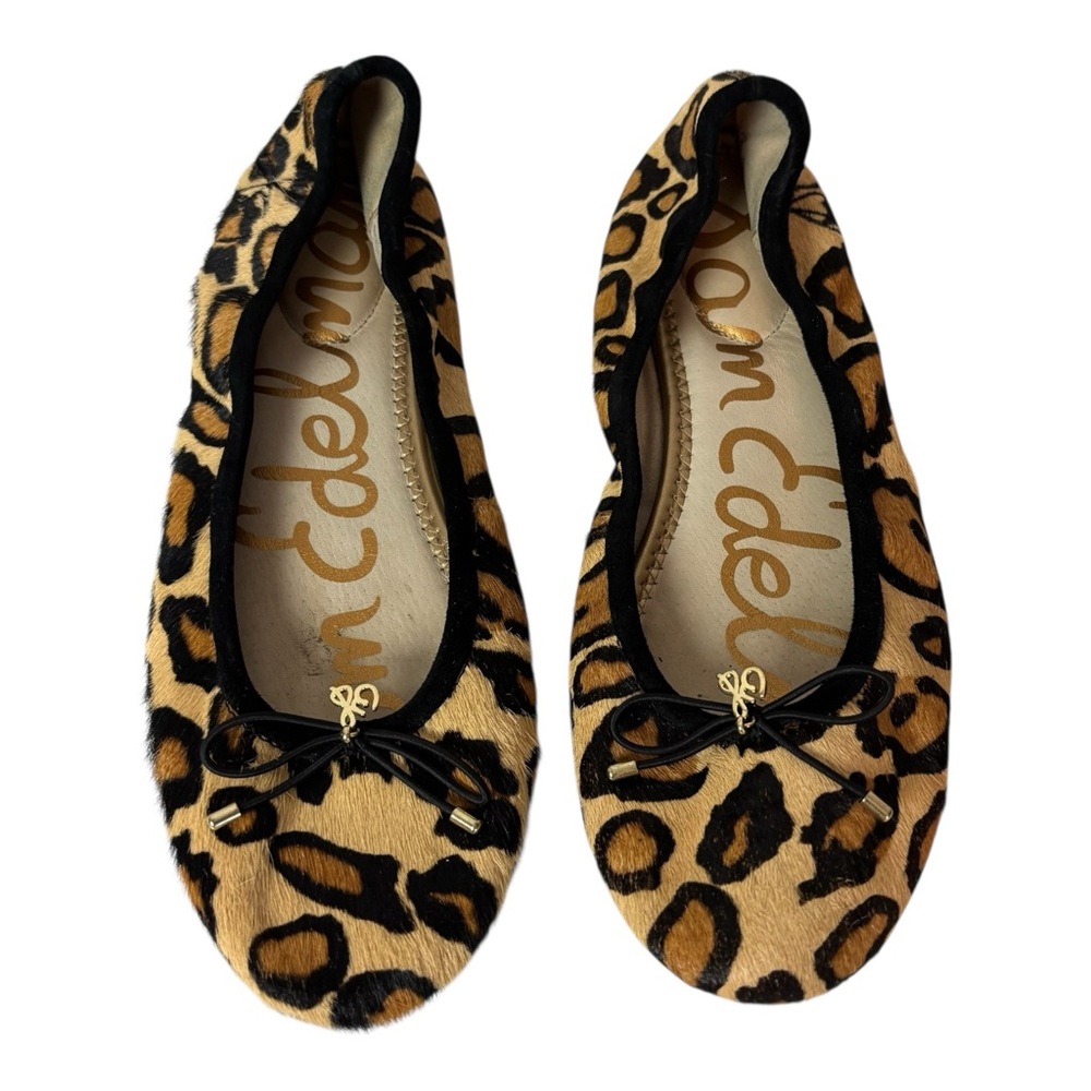 Sam Edelman Women’s Felicia Flat Shoes Calf Hair Leopard Print Wide Width 7.5W - Picture 5 of 9